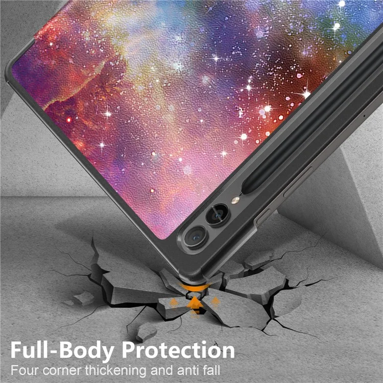 For Samsung Galaxy Tab S10+ Wi-Fi SM-X820 SM-X826B / Tab S9+ Tri-Fold Stand Cover PU Leather Pattern Printing Smart Tablet Case - Galaxy Tab S10+ Wi-Fi SM-X820 SM-X826B / 