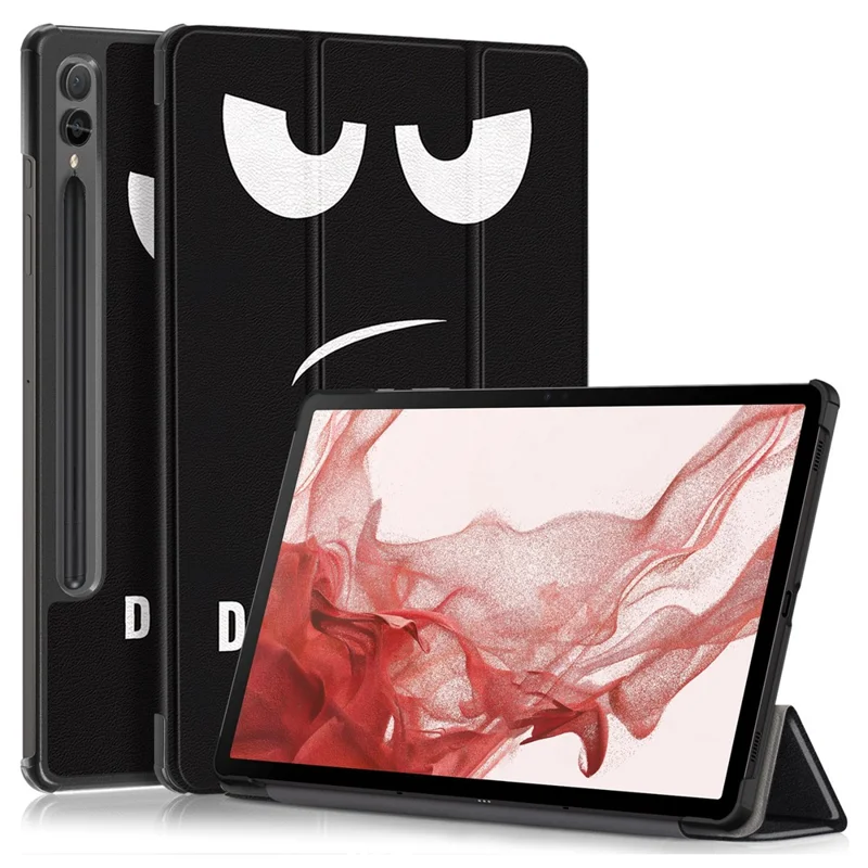Pour Samsung Galaxy Tab S10+ Wi-Fi SM-X820 SM-X826B / Tab S9+ Étui Support Tri-Fonction en Cuir PU Imprimé Motif Intelligent - Ne me touchez pas