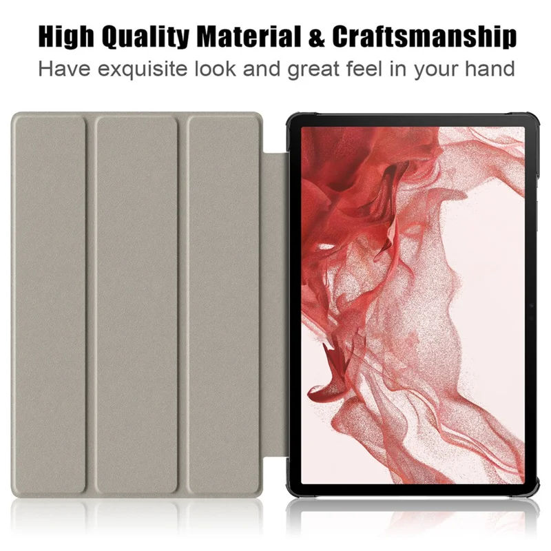 Pour Samsung Galaxy Tab S10+ Wi-Fi SM-X820 SM-X826B / Tab S9+ Étui Support Tri-Fonction en Cuir PU Imprimé Motif Intelligent - Ne me touchez pas