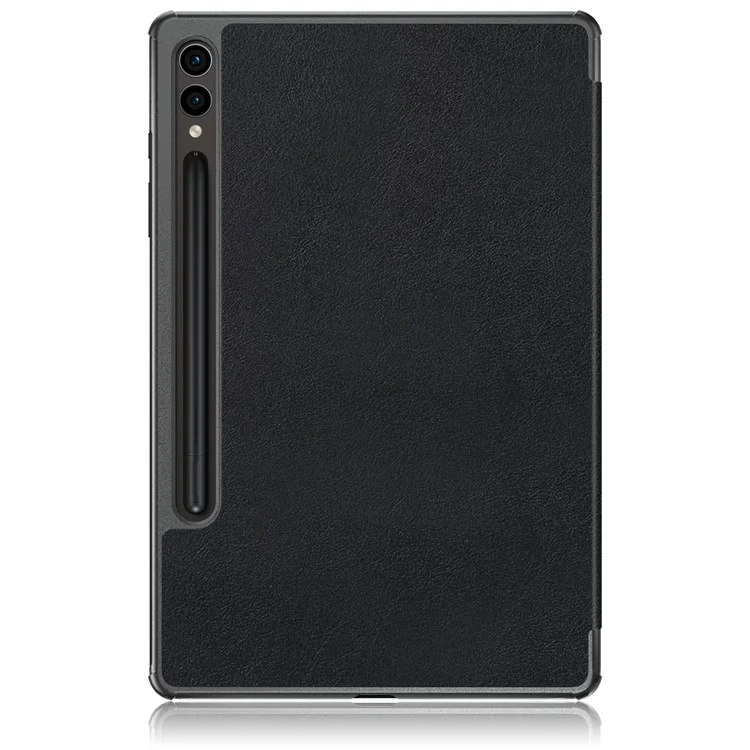 Pour Samsung Galaxy Tab S10+ Wi-Fi SM-X820 SM-X826B / Tab S9+ / S9 FE+ Étui de protection en cuir PU à triple volet avec support - Noir