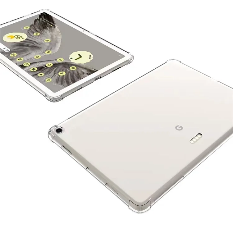 Étui transparent pour tablette Google Pixel Tablet, Coins renforcés Anti-chute Housse TPU souple