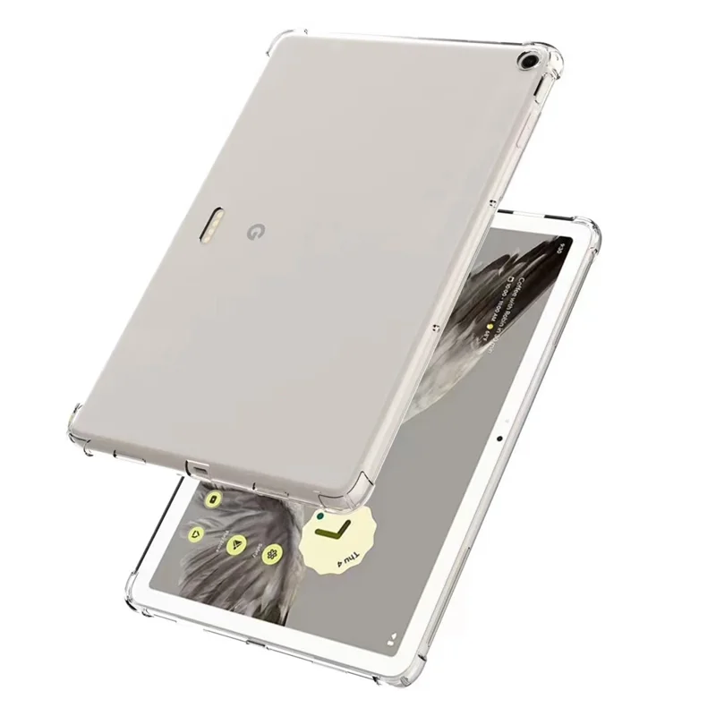 Étui transparent pour tablette Google Pixel Tablet, Coins renforcés Anti-chute Housse TPU souple