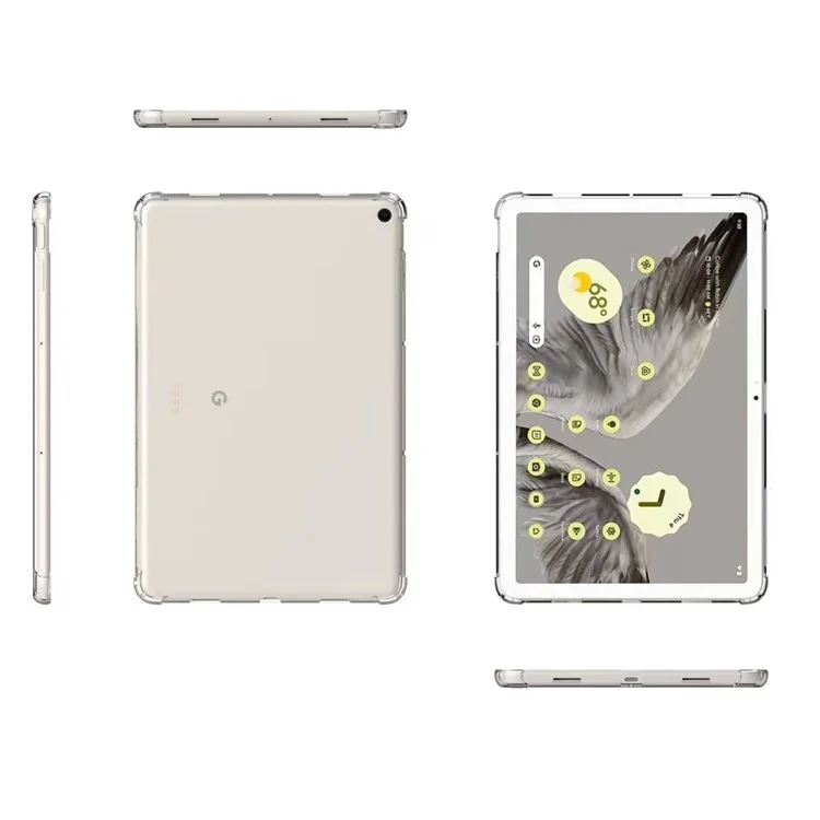Étui transparent pour tablette Google Pixel Tablet, Coins renforcés Anti-chute Housse TPU souple