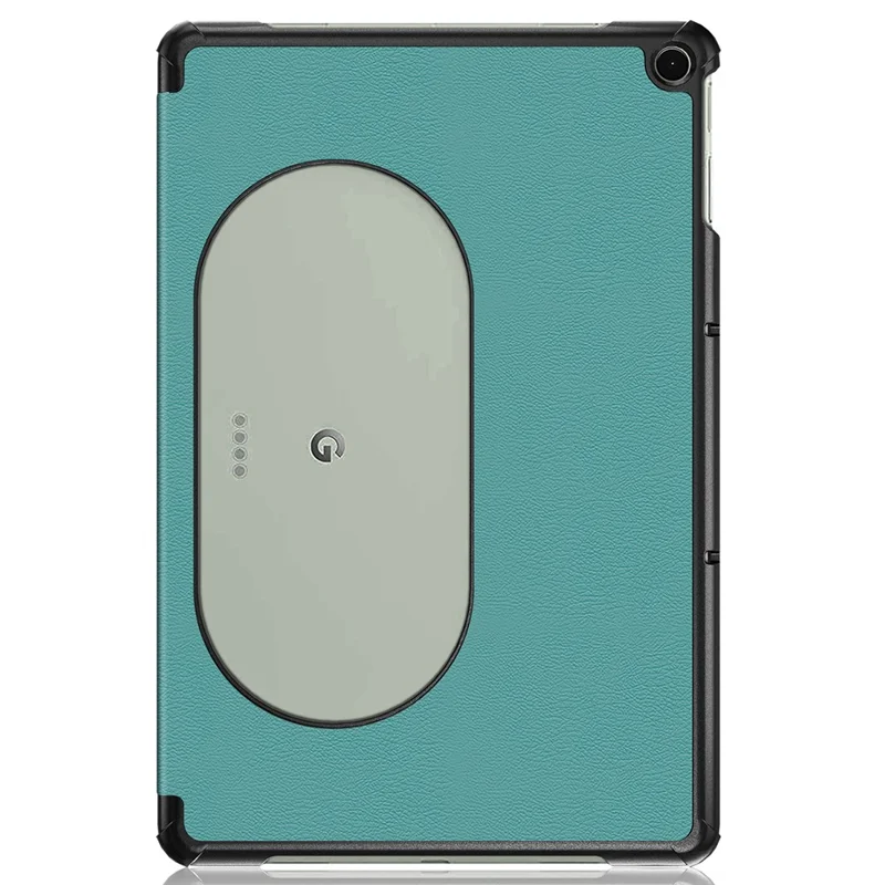 Pure Color Protective Case for Google Pixel Tablet PU Leather Anti-drop Tablet Cover with Case Tri-fold Stand - Blackish Green