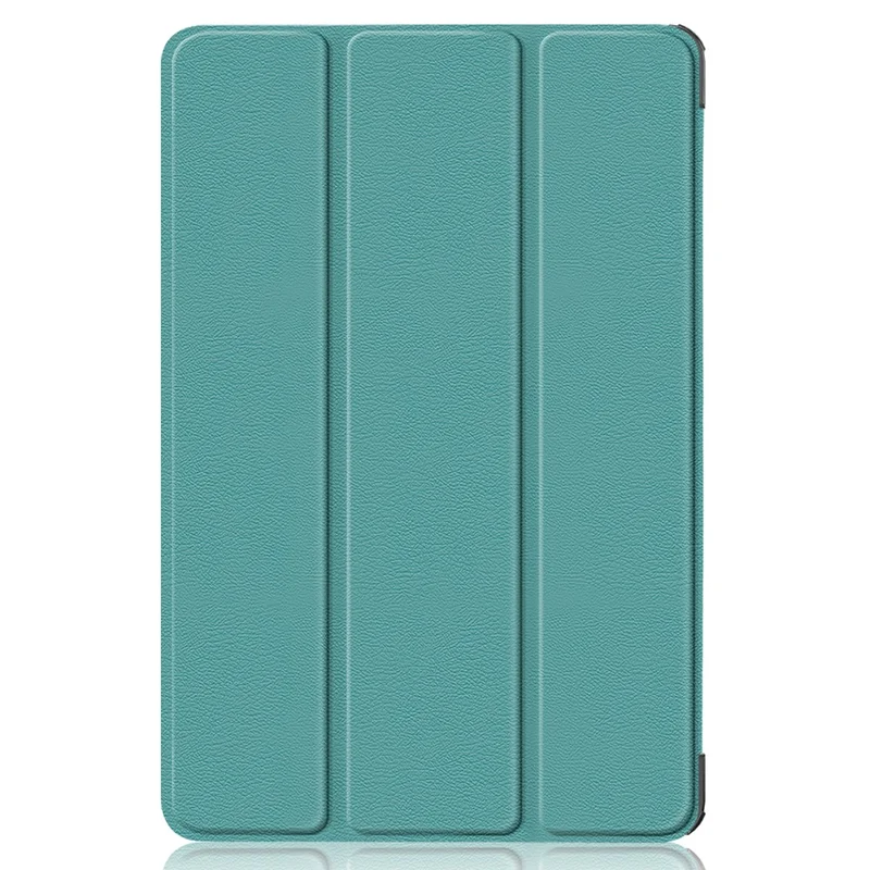 Pure Color Protective Case for Google Pixel Tablet PU Leather Anti-drop Tablet Cover with Case Tri-fold Stand - Blackish Green
