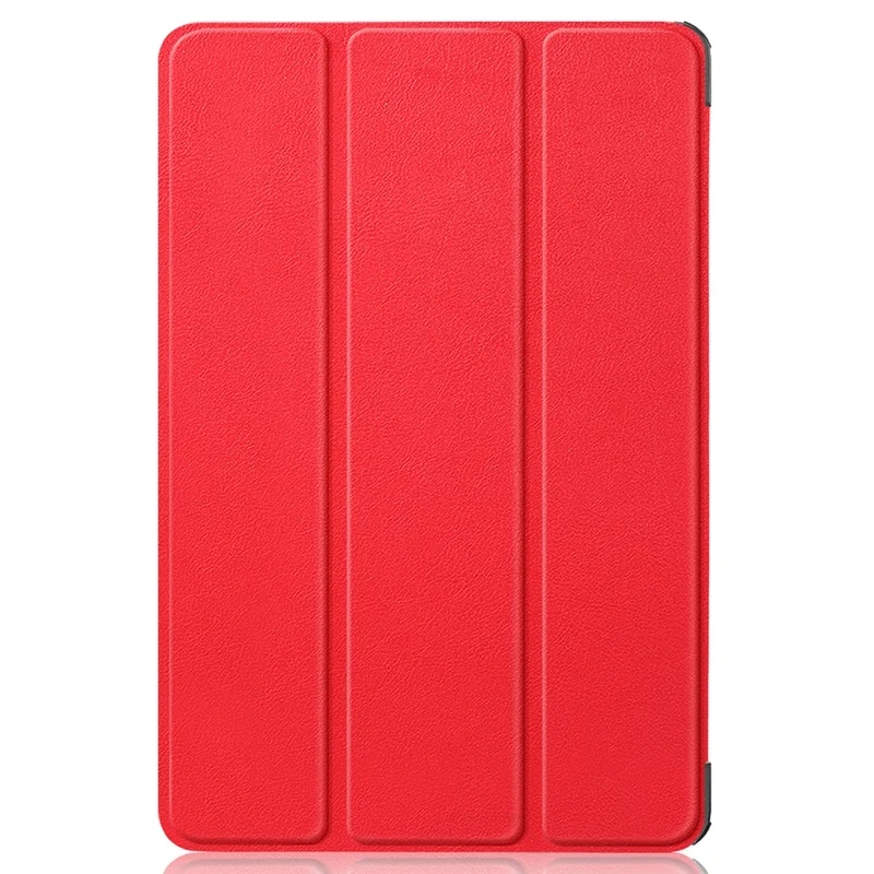 Pure Color Protective Case for Google Pixel Tablet PU Leather Anti-drop Tablet Cover with Case Tri-fold Stand - Red