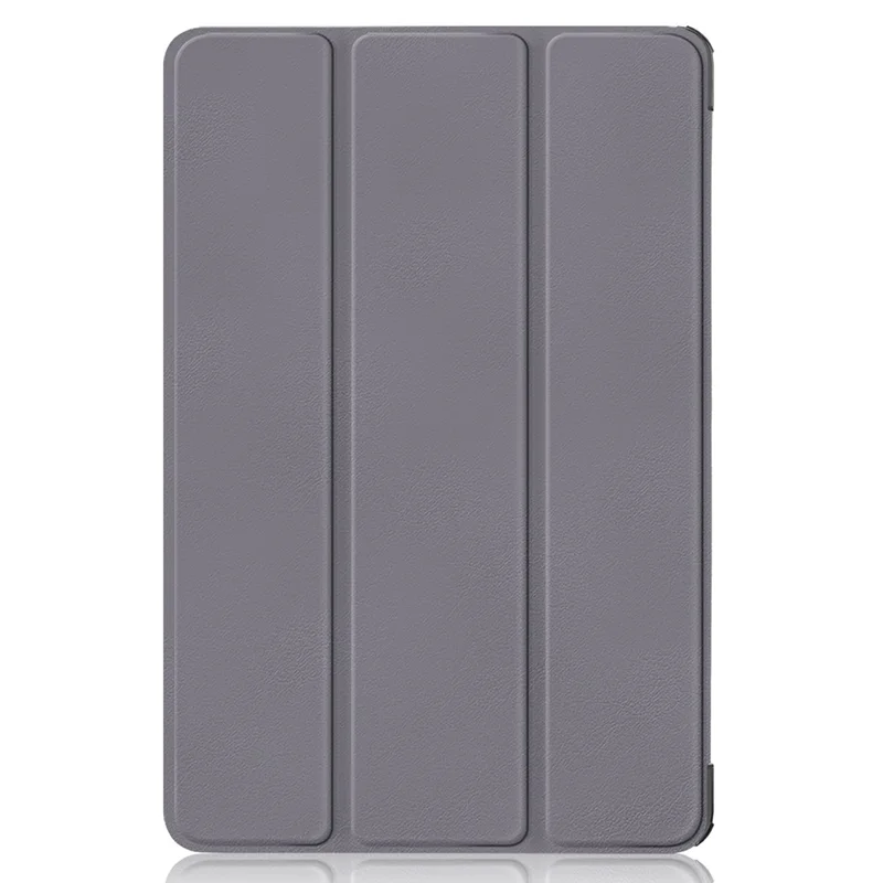 Pure Color Protective Case for Google Pixel Tablet PU Leather Anti-drop Tablet Cover with Case Tri-fold Stand - Grey