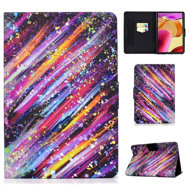 Funda a prueba de golpes A1 para la tableta Amazon Fire Max 11 Funda de cuero PU con estampado Funda con soporte y ranuras para tarjetas - Estrella fugaz