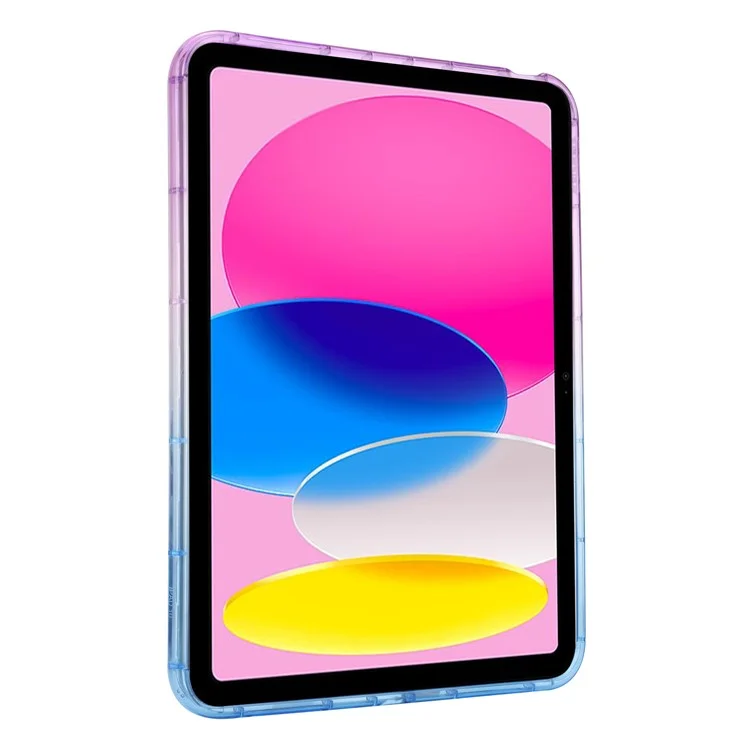 For iPad (2025) / 10.9 (2022) Shockproof TPU Case Braided Gradient Glitter Anti-Drop Tablet Protector - Purple / Blue