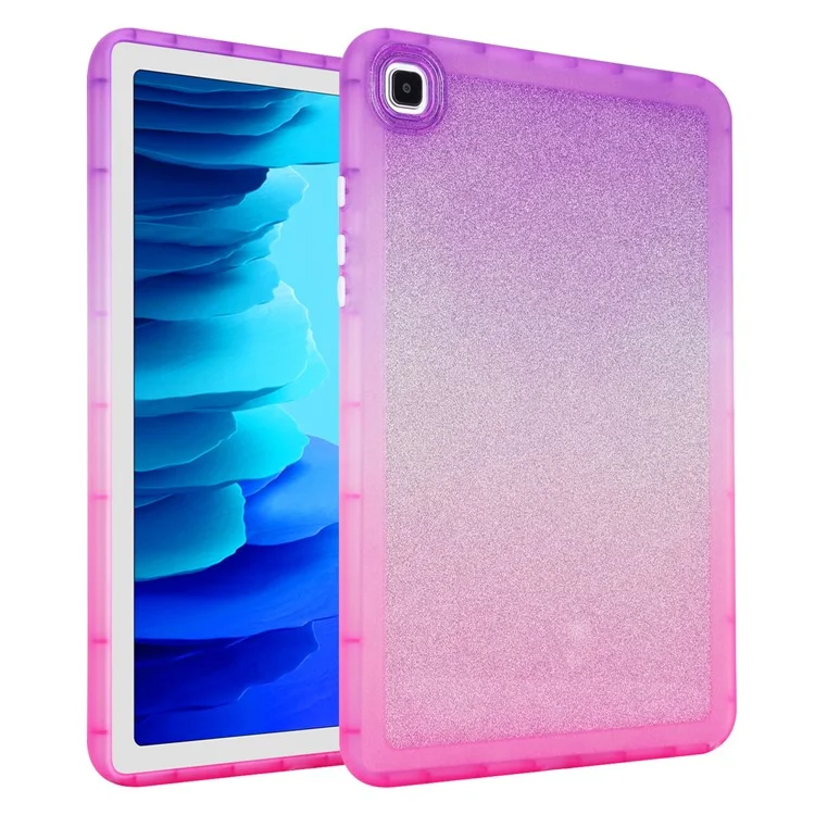 Для Samsung Galaxy Tab A7 10.4 (2020) / (2022) T500 / T505 Противоударный чехол Gradient Glitter Anti-Drop TPU Tablet Cover - Фиолетовый / Розовый
