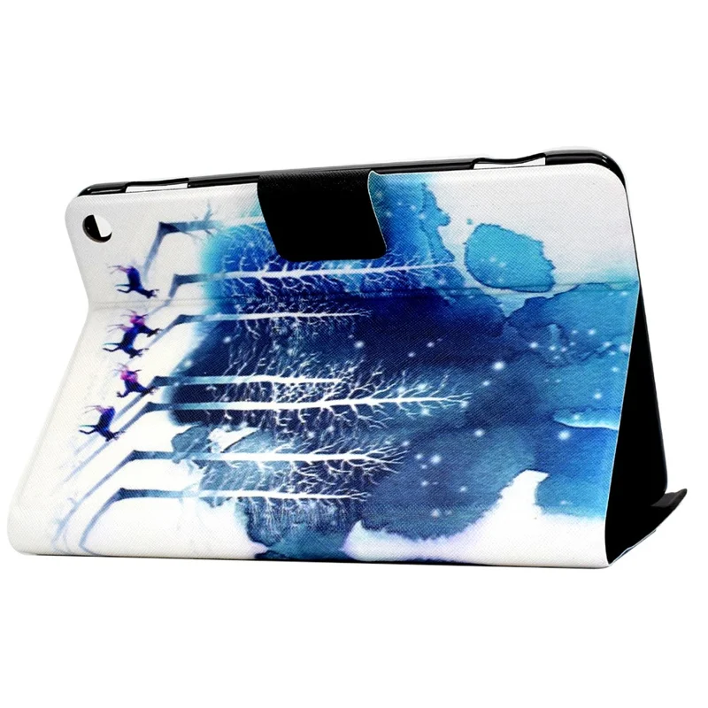 Protective Case for Amazon Fire Max 11 Pattern Printing PU Leather Tablet Cover with Stand Card Holder - Purple Deers