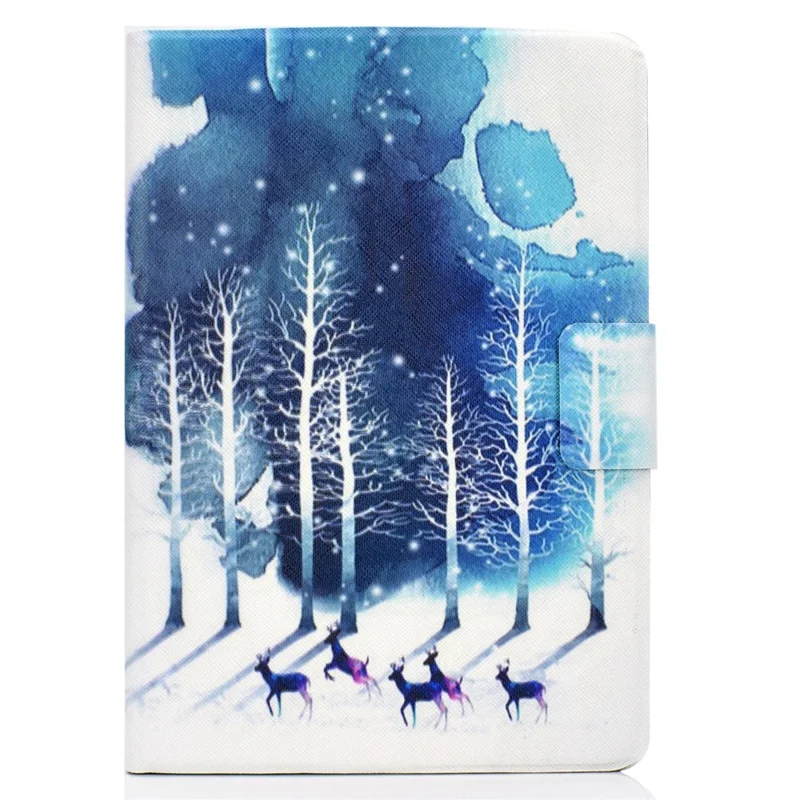 Protective Case for Amazon Fire Max 11 Pattern Printing PU Leather Tablet Cover with Stand Card Holder - Purple Deers