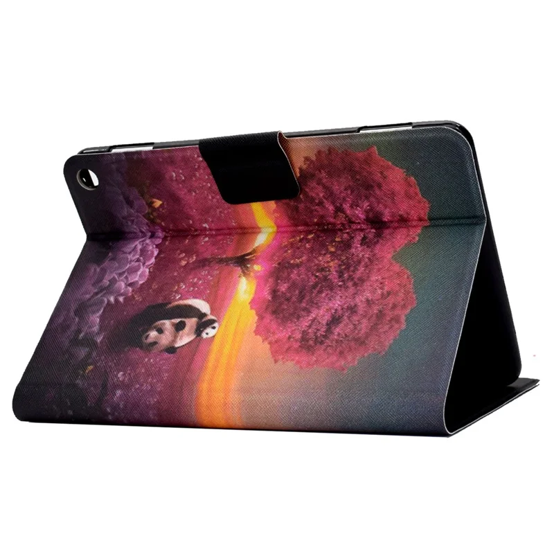 Protective Case for Amazon Fire Max 11 Pattern Printing PU Leather Tablet Cover with Stand Card Holder - Panda