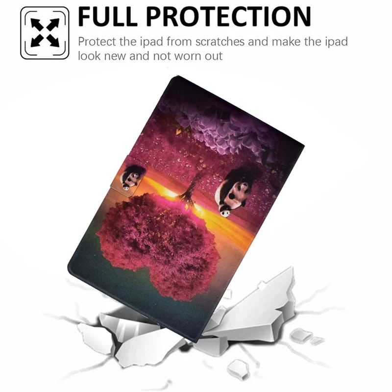 Protective Case for Amazon Fire Max 11 Pattern Printing PU Leather Tablet Cover with Stand Card Holder - Panda