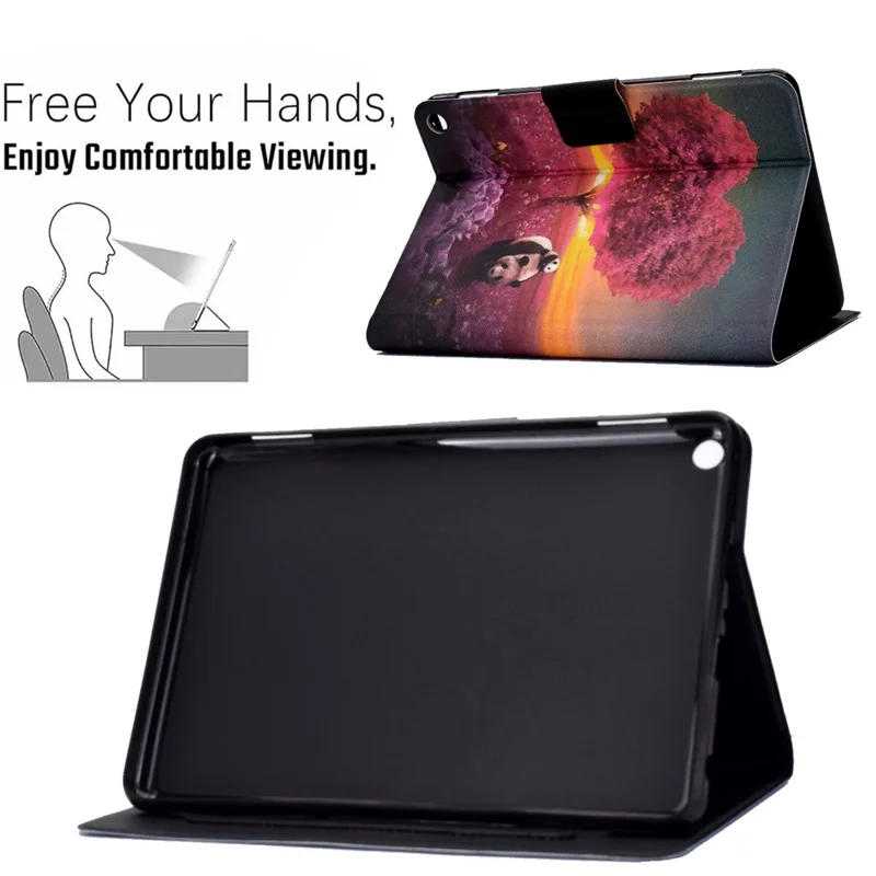 Protective Case for Amazon Fire Max 11 Pattern Printing PU Leather Tablet Cover with Stand Card Holder - Panda