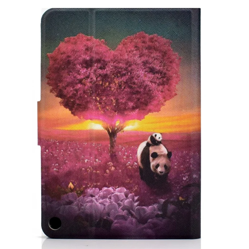 Protective Case for Amazon Fire Max 11 Pattern Printing PU Leather Tablet Cover with Stand Card Holder - Panda