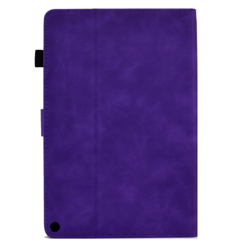 For Amazon Fire Max 11 Stand Folio Tablet Case Microfiber Leather Iron Tower Imprinted Smart Cover with Card Slot - Purple