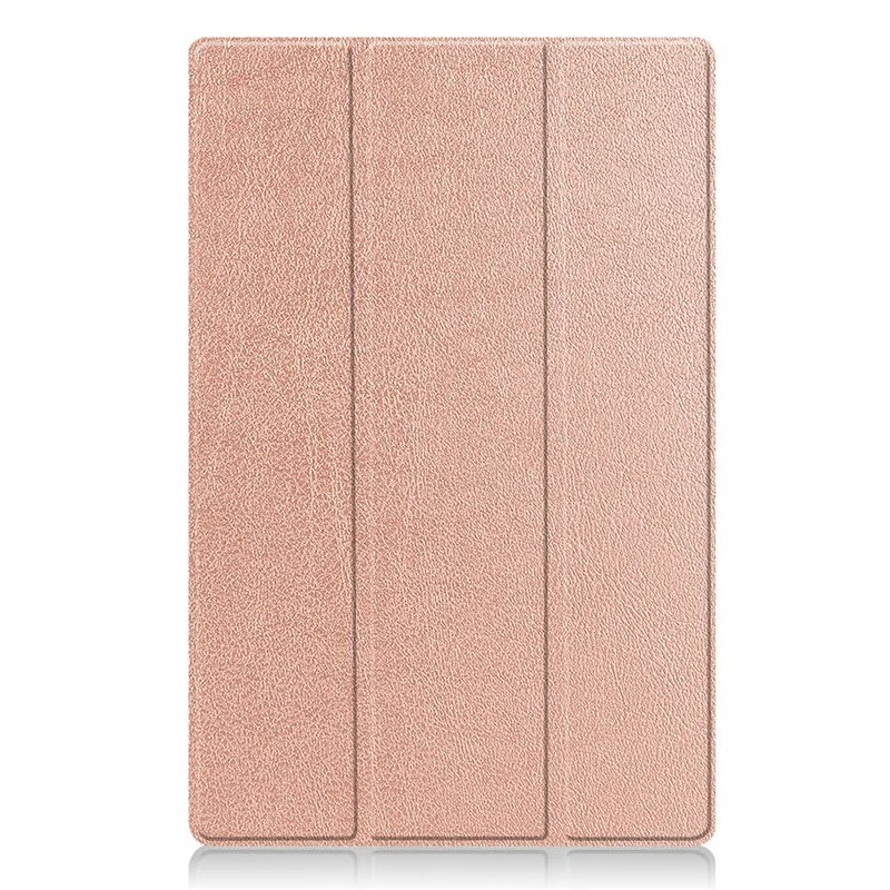 For Samsung Galaxy Tab S9 Ultra Tablet Case PU Leather Tri-fold Stand Smart Cover - Rose Gold