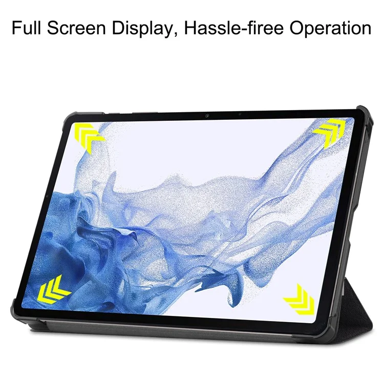 Per Samsung Galaxy Tab S9 PU Leather Tablet Case Pattern Printing Trifold Stand Smart Auto Sleep / Wake Cover - Non toccarmi