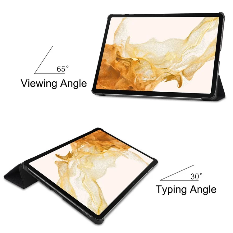 Para Samsung Galaxy Tab S9+ Trifold Stand Folio Cover PU Leather Pattern Printing Smart Tablet Case - No me toques