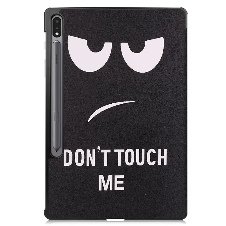 Para Samsung Galaxy Tab S9+ Trifold Stand Folio Cover PU Leather Pattern Printing Smart Tablet Case - No me toques