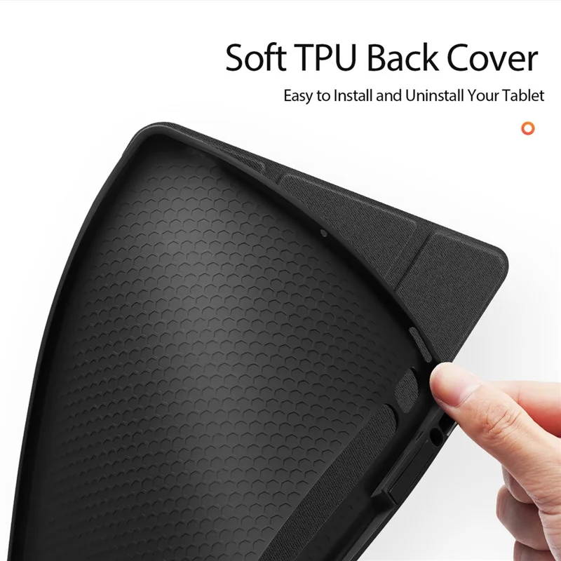 DUX DUCIS Domo Series para Samsung Galaxy Tab S9+ Capa para Tablet Caso de Couro PU Tri-Fold Stand Folio - Preto