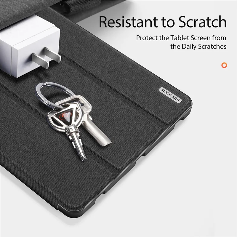 DUX DUCIS Domo Series para Samsung Galaxy Tab S9+ Capa para Tablet Caso de Couro PU Tri-Fold Stand Folio - Preto