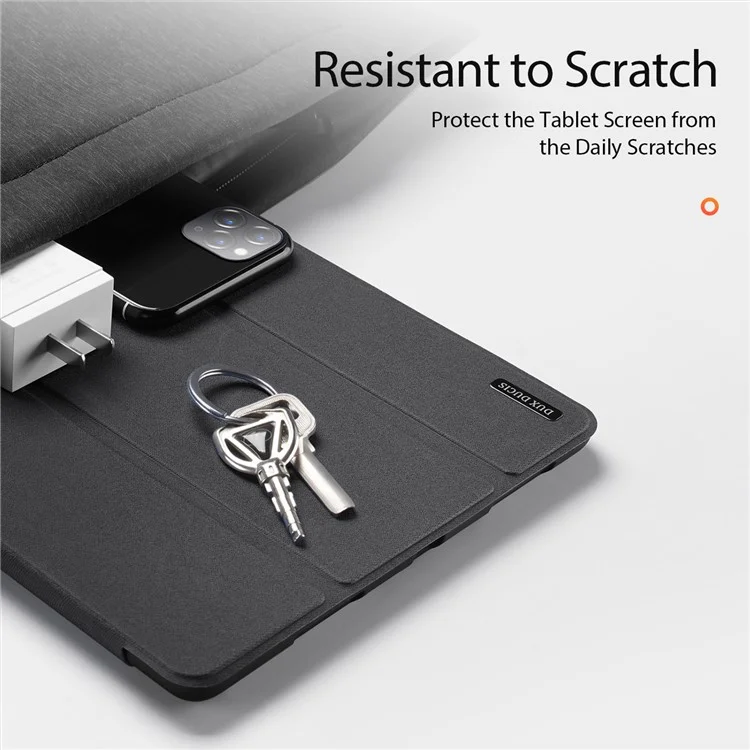 DUX DUCIS Domo Series для Samsung Galaxy Tab S9 Ultra Tri-Fold Tablet Case PU Кожаный Стенд Folio Cover - Черный