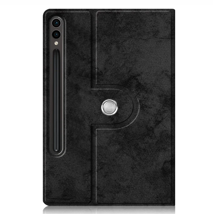 Étui pour tablette pour Samsung Galaxy Tab S10+ Wi-Fi SM-X820 SM-X826B / Tab S9+ SM-X810 (Wi-Fi), SM-X816B (5G Global), SM-X818U (5G US) Housse de protection rotative en cuir - Noir