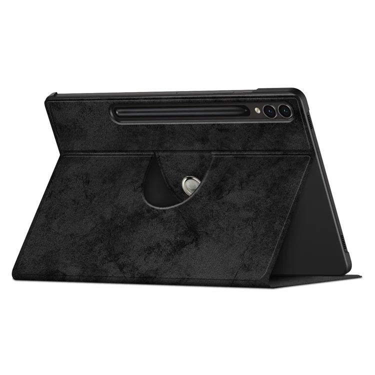 Étui pour tablette pour Samsung Galaxy Tab S10+ Wi-Fi SM-X820 SM-X826B / Tab S9+ SM-X810 (Wi-Fi), SM-X816B (5G Global), SM-X818U (5G US) Housse de protection rotative en cuir - Noir