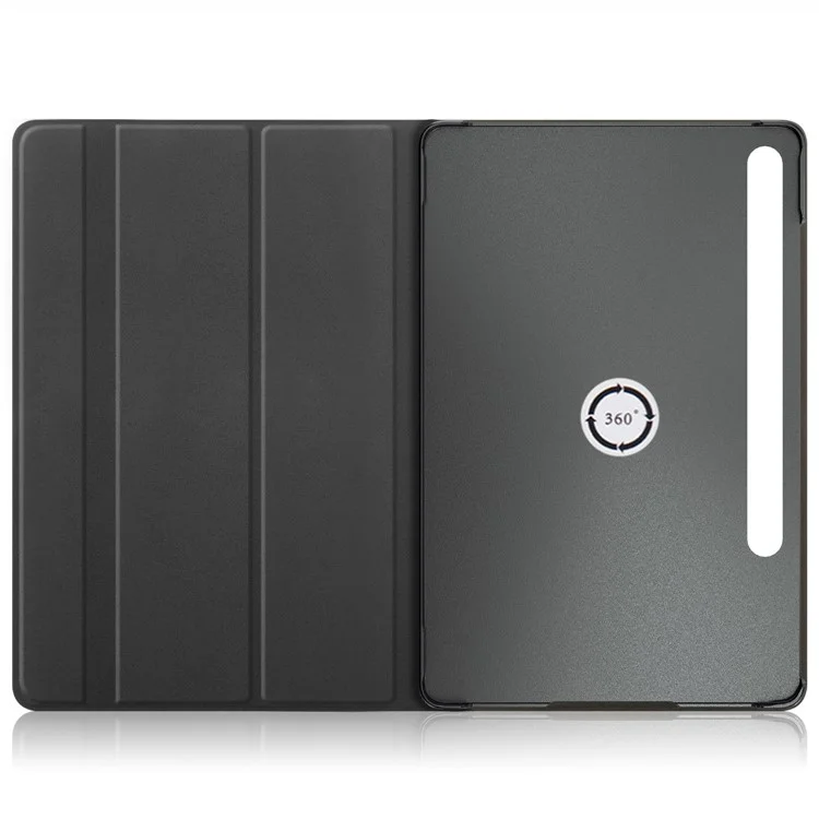 Étui pour tablette pour Samsung Galaxy Tab S10+ Wi-Fi SM-X820 SM-X826B / Tab S9+ SM-X810 (Wi-Fi), SM-X816B (5G Global), SM-X818U (5G US) Housse de protection rotative en cuir - Noir