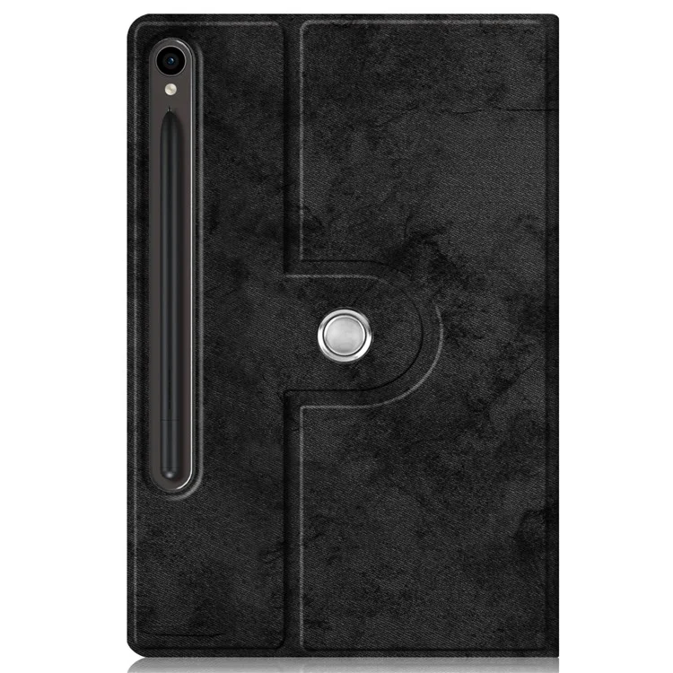 Capa Protetora Giratória para Samsung Galaxy Tab S9 SM-X710, SM-X716B, SM-X718U Capa Inteligente de Tablet em Couro PU - Preta