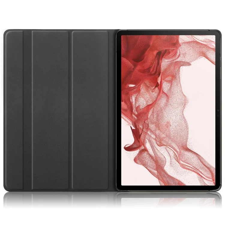 Capa Protetora Giratória para Samsung Galaxy Tab S9 SM-X710, SM-X716B, SM-X718U Capa Inteligente de Tablet em Couro PU - Preta