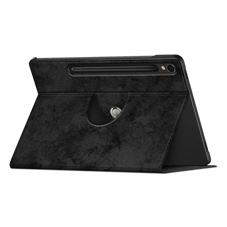 Capa Protetora Giratória para Samsung Galaxy Tab S9 SM-X710, SM-X716B, SM-X718U Capa Inteligente de Tablet em Couro PU - Preta