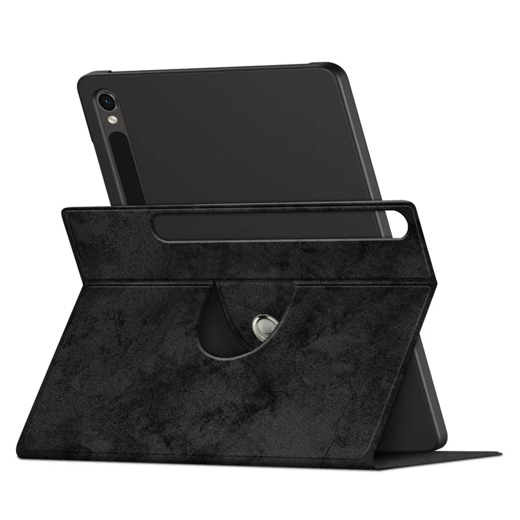 Capa Protetora Giratória para Samsung Galaxy Tab S9 SM-X710, SM-X716B, SM-X718U Capa Inteligente de Tablet em Couro PU - Preta