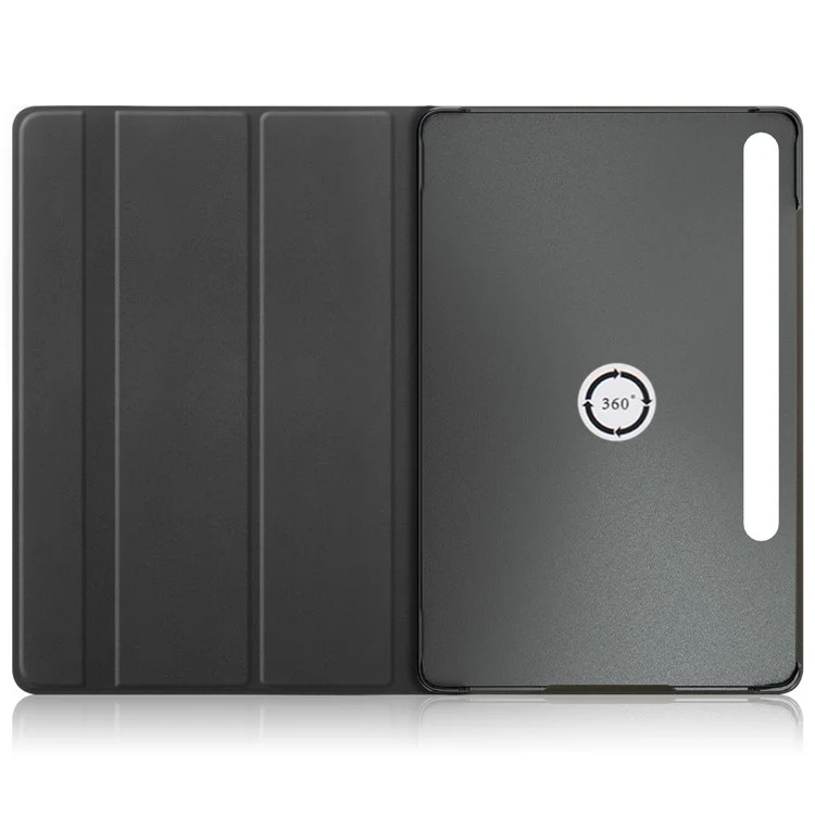Capa Protetora Giratória para Samsung Galaxy Tab S9 SM-X710, SM-X716B, SM-X718U Capa Inteligente de Tablet em Couro PU - Preta