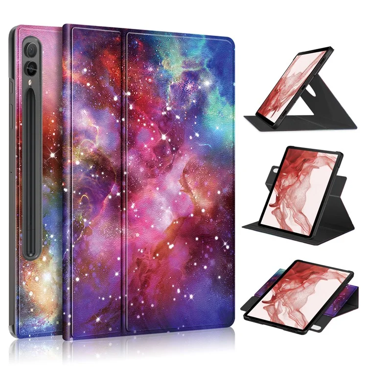 Étui pivotant pour tablette Samsung Galaxy Tab S10+ Wi-Fi SM-X820 SM-X826B / Tab S9+ SM-X810 (Wi-Fi), SM-X816B (5G mondial), SM-X818U (5G US) Impression de motif en cuir PU Support - Galaxy