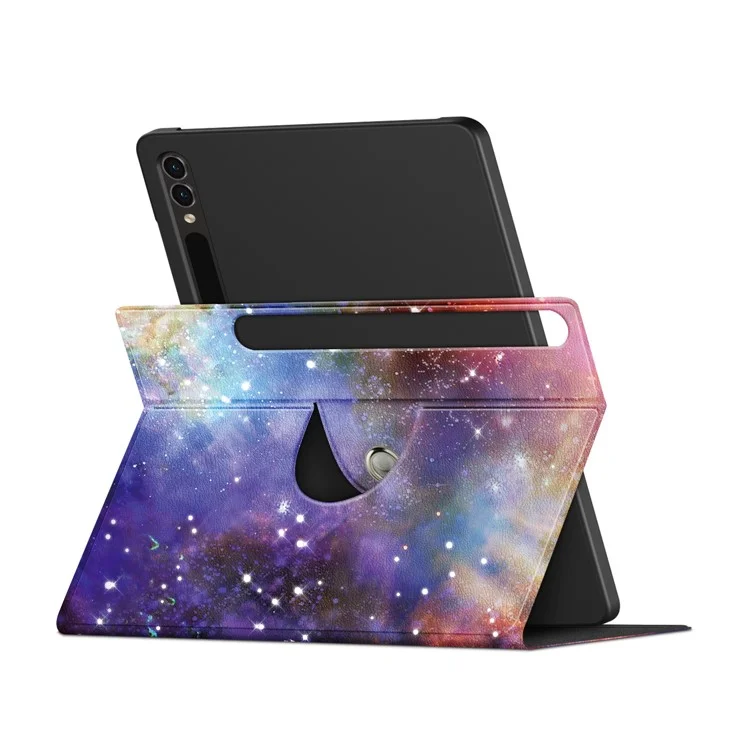 Étui pivotant pour tablette Samsung Galaxy Tab S10+ Wi-Fi SM-X820 SM-X826B / Tab S9+ SM-X810 (Wi-Fi), SM-X816B (5G mondial), SM-X818U (5G US) Impression de motif en cuir PU Support - Galaxy