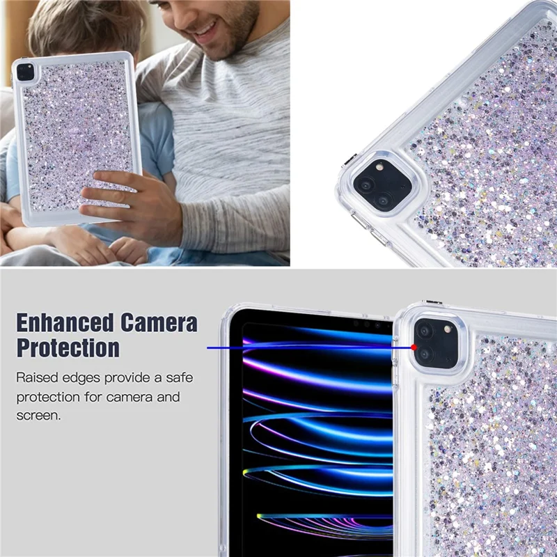 For iPad Pro 11 (2018) / (2020) / (2021) / (2022) Glitter Tablet Case TPU + PC Protective Tablet Cover - Style A