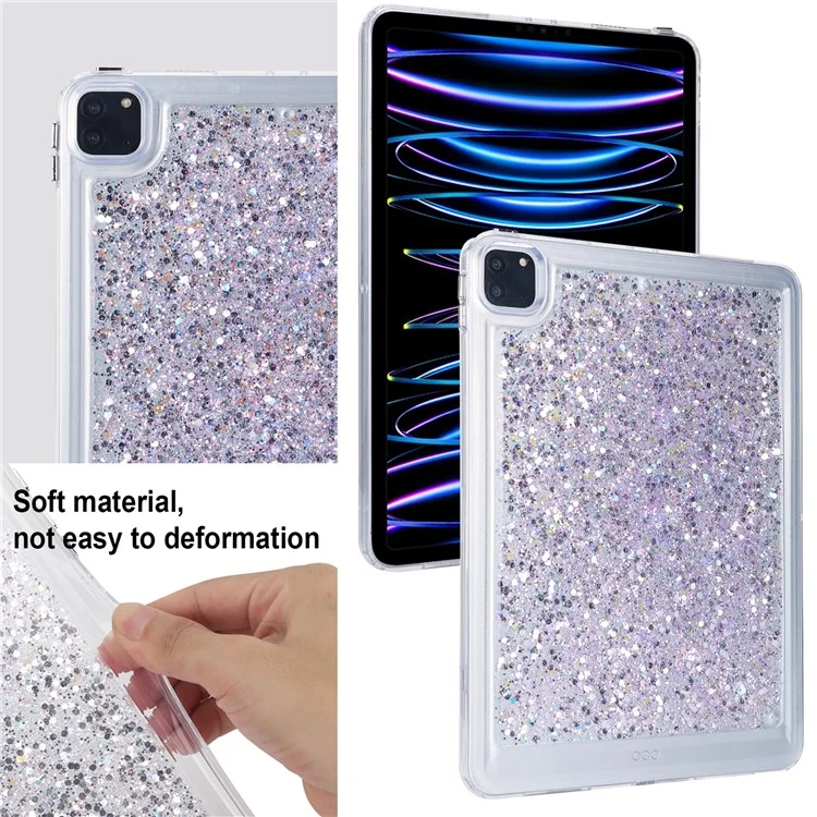 Pour Ipad Pro 11 (2018) (2020) (2021) (2022) Case de Tablette à Paillettes TPU + PC Couverture de Tablette de Protection - Style A