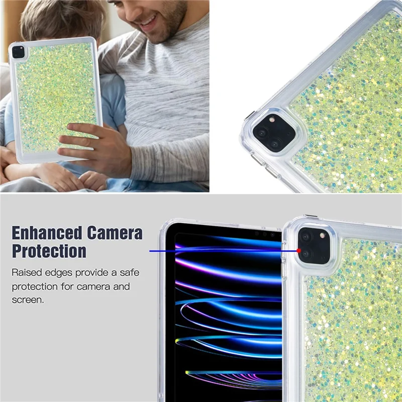 Funda con purpurina para iPad Pro 11 (2018) / (2020) / (2021) / (2022), funda protectora de tableta TPU + PC - Estilo E
