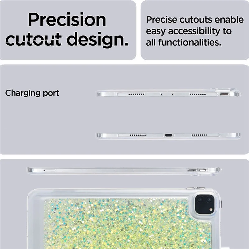 Funda con purpurina para iPad Pro 11 (2018) / (2020) / (2021) / (2022), funda protectora de tableta TPU + PC - Estilo E
