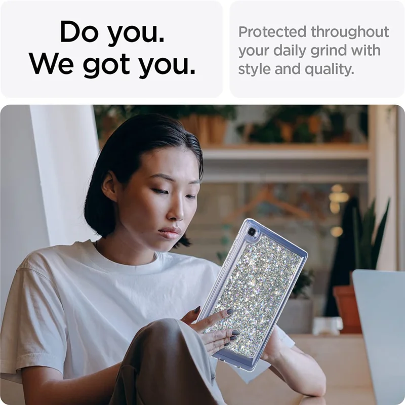 For Samsung Galaxy Tab A7 Lite 8.7-inch T225 / T220 Anti-drop Protective Tablet Case Glitter TPU + PC Cover - Style C