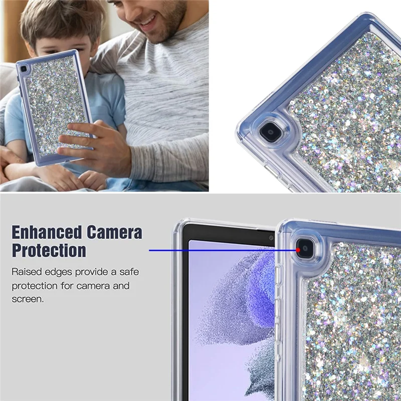 For Samsung Galaxy Tab A7 Lite 8.7-inch T225 / T220 Anti-drop Protective Tablet Case Glitter TPU + PC Cover - Style C