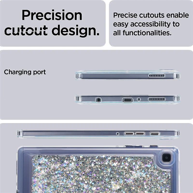 For Samsung Galaxy Tab A7 Lite 8.7-inch T225 / T220 Anti-drop Protective Tablet Case Glitter TPU + PC Cover - Style C
