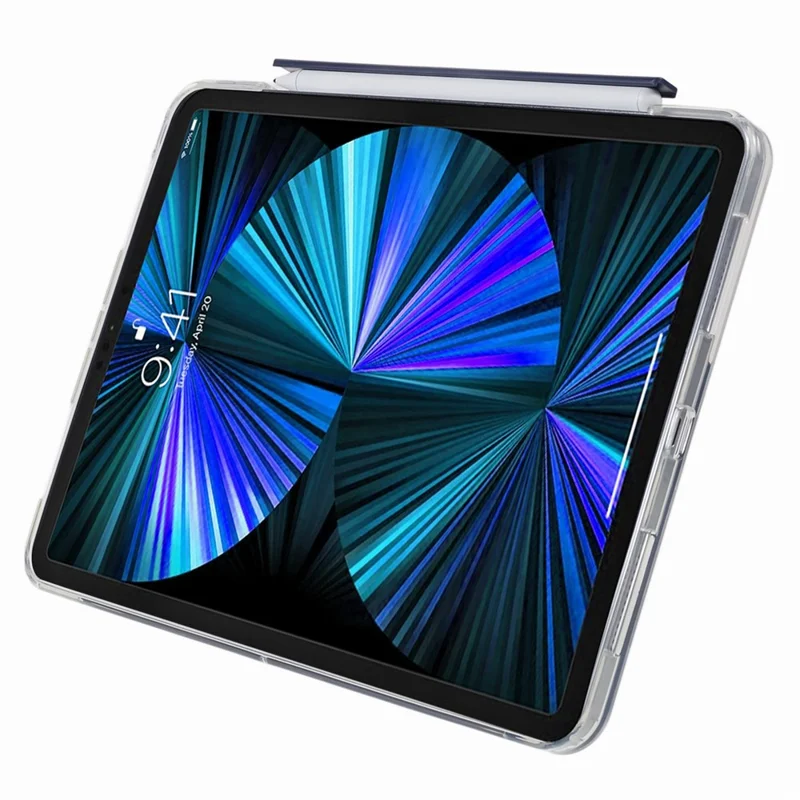 MUTURAL For iPad Pro 11 (2020) / (2021) / (2022) Tablet Case PU Leather Origami Stand Cover with Detachable Pencil Holder - Dark Blue