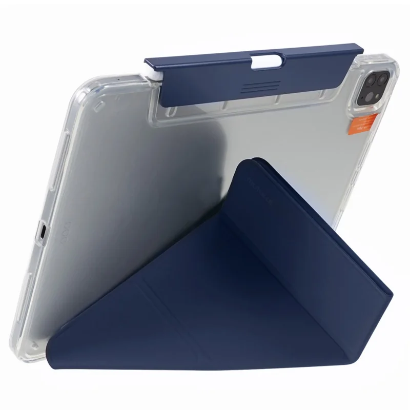 MUTURAL For iPad Pro 11 (2020) / (2021) / (2022) Tablet Case PU Leather Origami Stand Cover with Detachable Pencil Holder - Dark Blue
