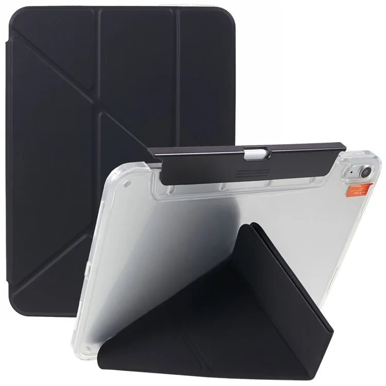 MUTURAL Для iPad 10.9 (2022) PU Leather Tablet Case Origami Stand Folio Cover with Detachable Pencil Holder - Black