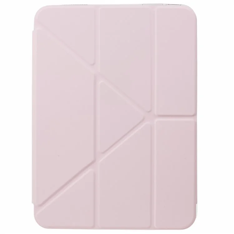 MUTURAL For iPad (2025) / 10.9 (2022) PU Leather Tablet Case Origami Stand Folio Cover with Detachable Pencil Holder - Pink