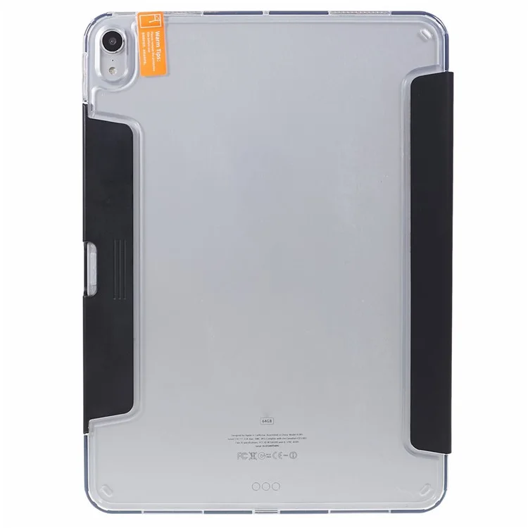 MUTURAL Origami Stand Case para iPad Air (2020) / (2022), Capa Protetora de Tablet de Couro PU com Suporte Destacável para Lápis - Preto